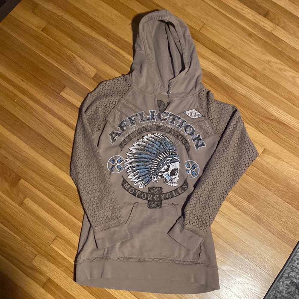 Affliction hooded sweatshirt